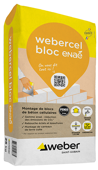 Maçonnerie et réparation des bétons : Weber étend sa gamme enaé pour accompagner la décarbonation des chantiers